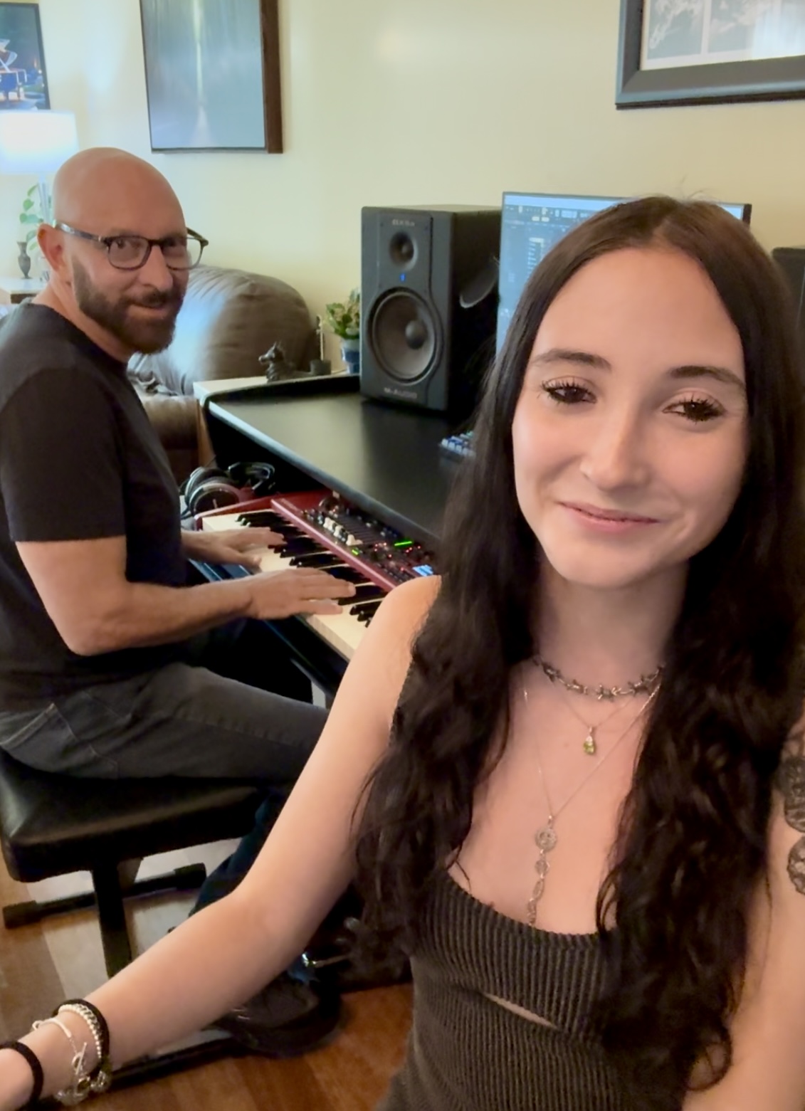 Kayla Grace collaborating in the recording studio